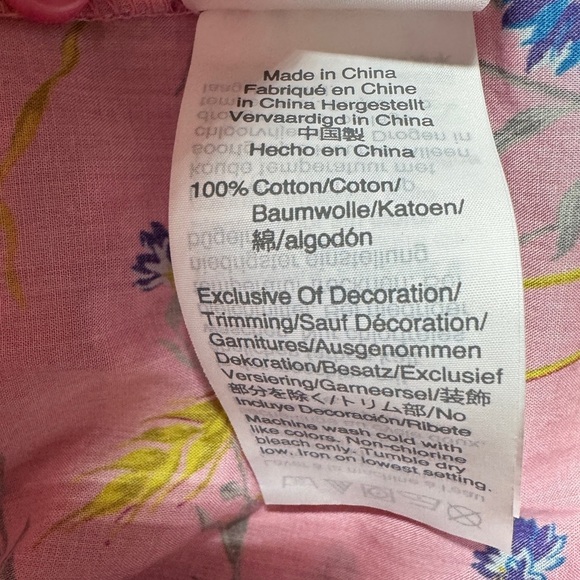 J. Crew X Liberty Pink Poplin Floral Butterfly Ruffle Long Sleeve Blouse Size XS - Picture 16 of 16